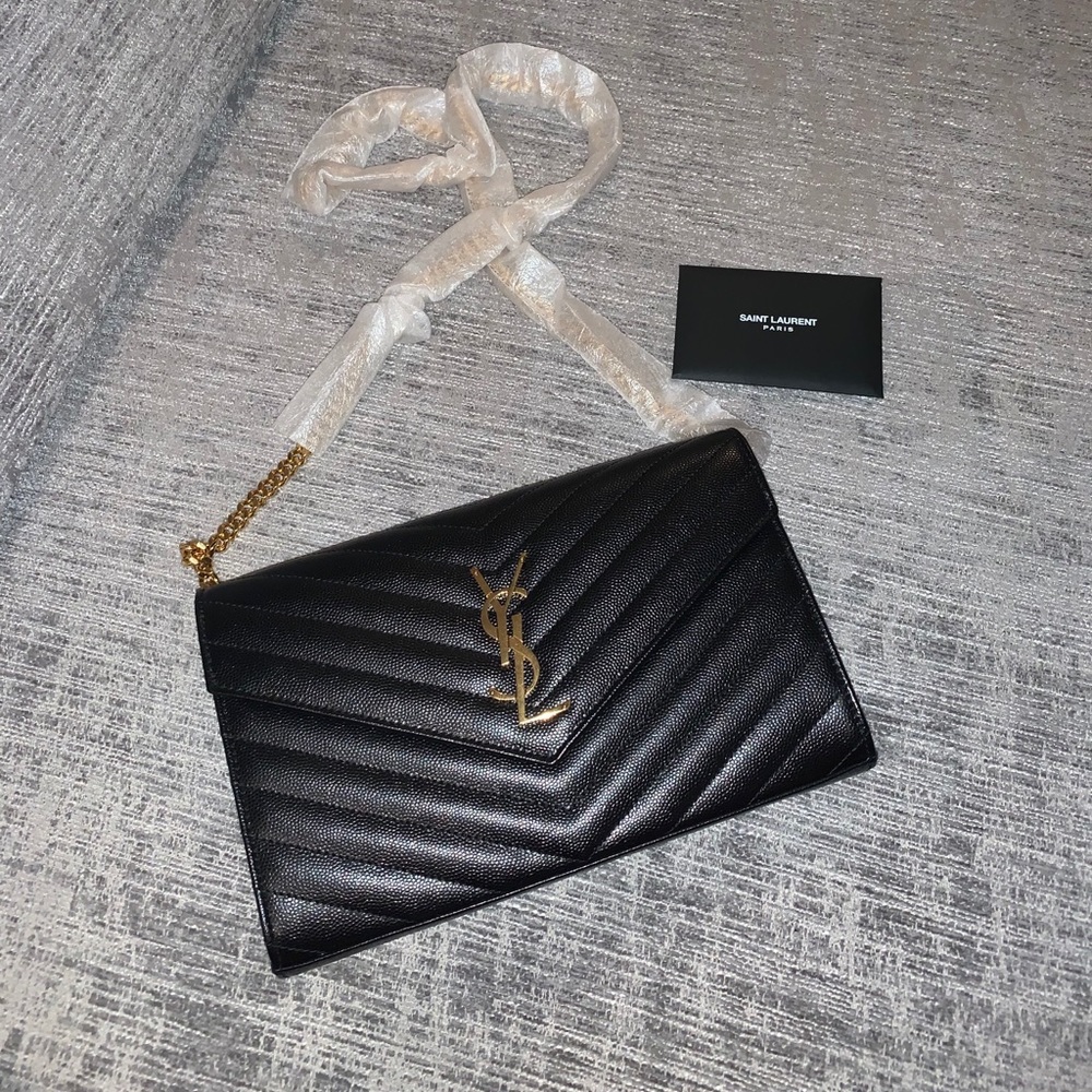 COPY - BRAND NEW AUTHENTIC YSL Leather Wallet on …